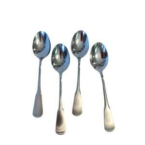 Oneida SSS Minute Man Colonial Boston 4 Oval Tablespoons Stainless 6 3/4" MCM
